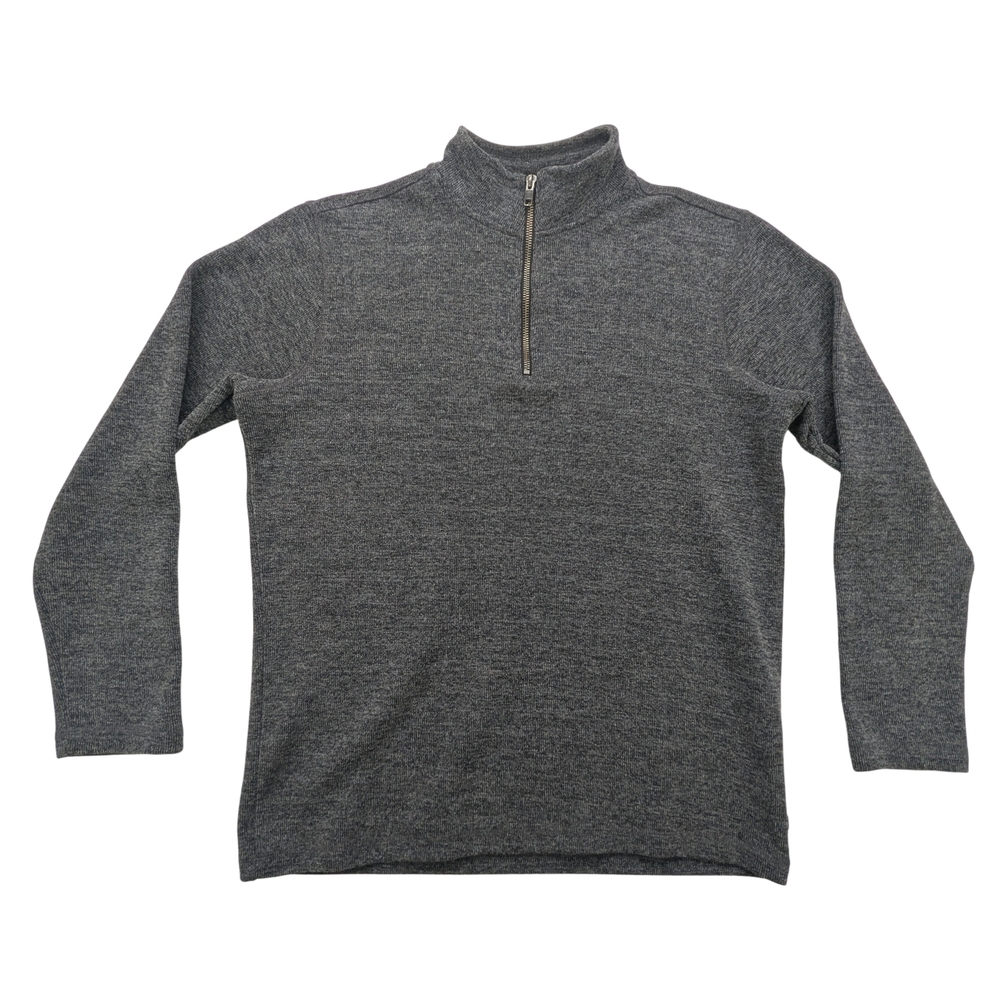 GAP Pullover Sweater Mens Small 1/4 Zip Gray Heather Knit Modern Classic Style